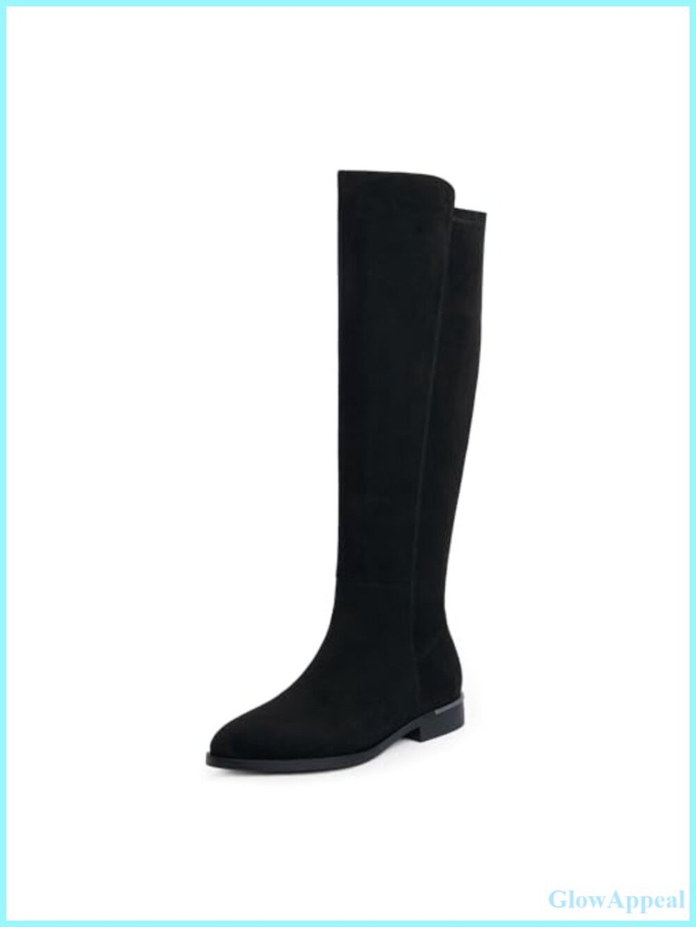 Round Toe Stretchy Knee High Boots Flat Side Zipper